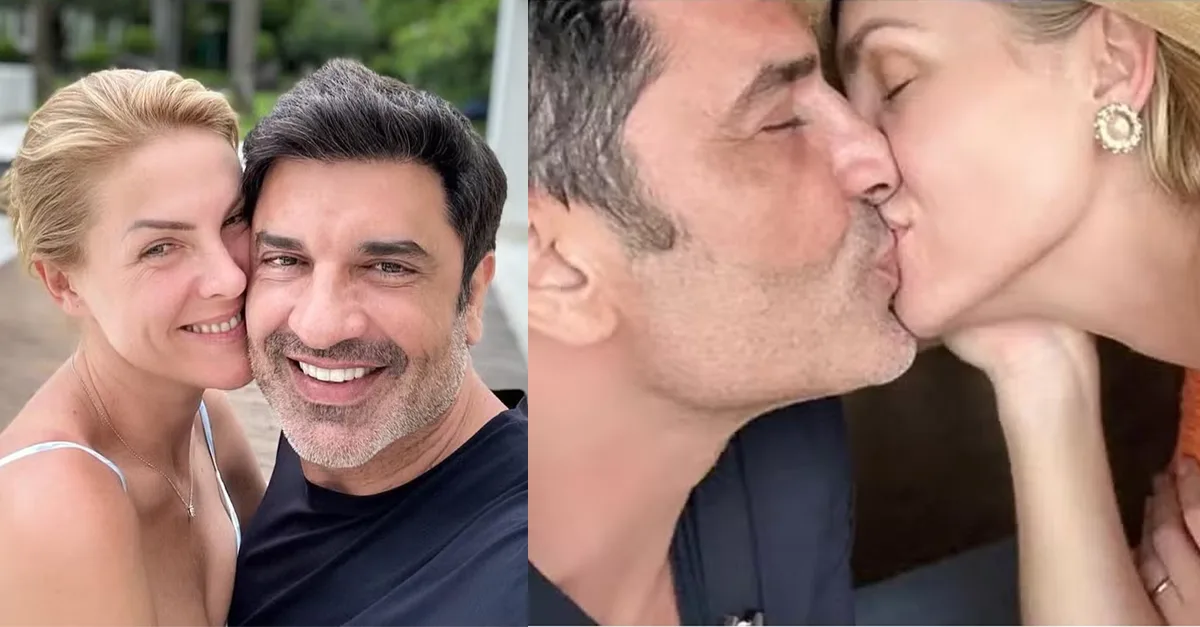 Ana Hickmann e Edu Guedes assumem namoro com declaração de amor e beijo apaixonado