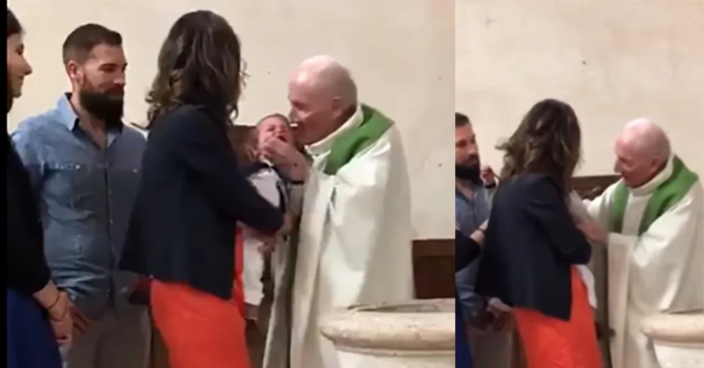 Padre Perde a Paciência com Choro de Bebê e Agride Criança Durante Batismo: Vídeo