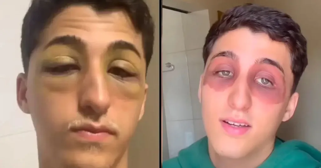 Jovem que despertou com inchaço e marca nos olhos esclarece se foi picado por barata